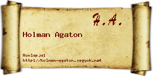 Holman Agaton névjegykártya